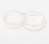 Attitudes by Renee Bold Silvertone Tapered Hoops, 1-3/4"